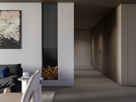 Living room interior scene 34 Model 3D