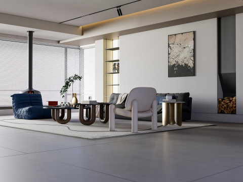 Living room interior scene 34 Model 3D