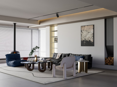 Living room interior scene 34 Model 3D