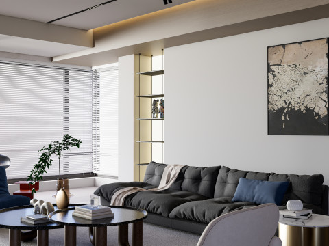 Living room interior scene 34 Model 3D