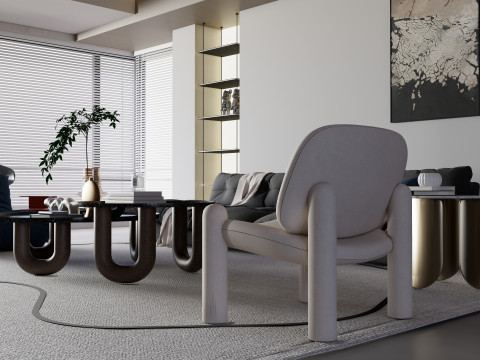 Living room interior scene 34 Model 3D