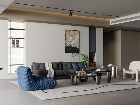 Living room interior scene 34 Model 3D