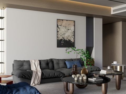 Living room interior scene 34 Model 3D