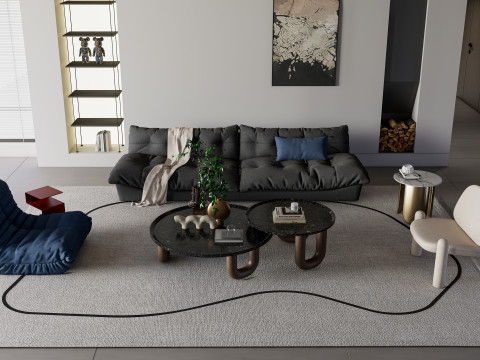 Living room interior scene 34 Model 3D