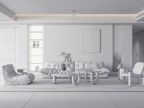 Living room interior scene 34 Model 3D