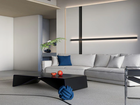 Living room interior scene 35 3D Model