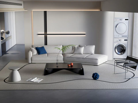 Living room interior scene 35 3D Model