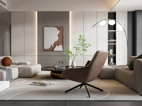 Living room interior scene 38 Model 3D