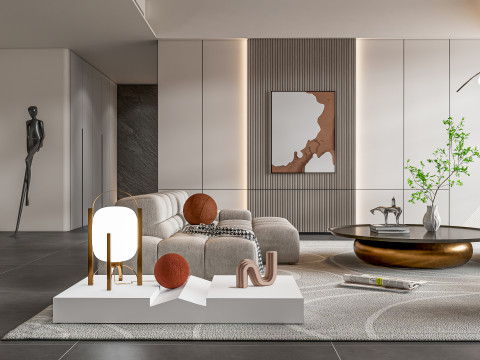 Living room interior scene 38 Model 3D