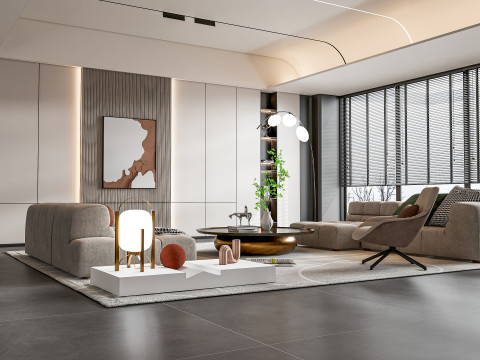 Living room interior scene 38 Model 3D