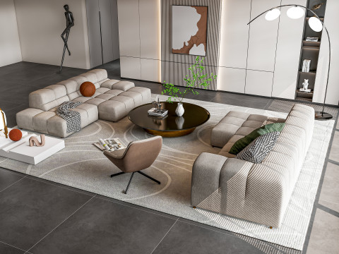 Living room interior scene 38 Model 3D