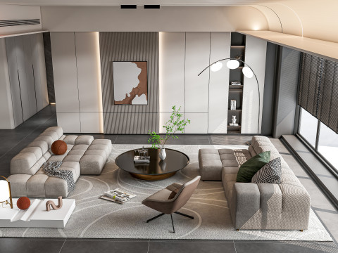 Living room interior scene 38 Model 3D