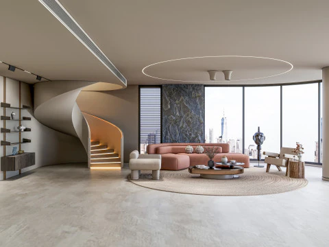 लिविंग रूम का आंतरिक दृश्य 39 3D मॉडल