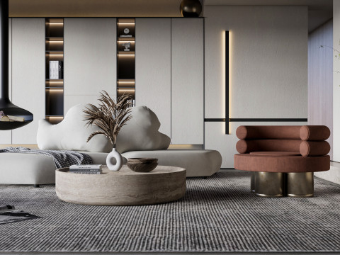 Living room interior scene 40 3D Model