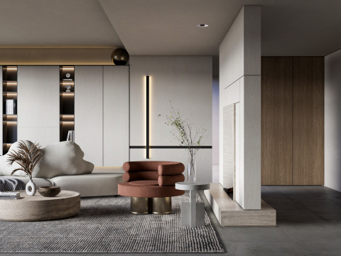 Living room interior scene 40 3D Model
