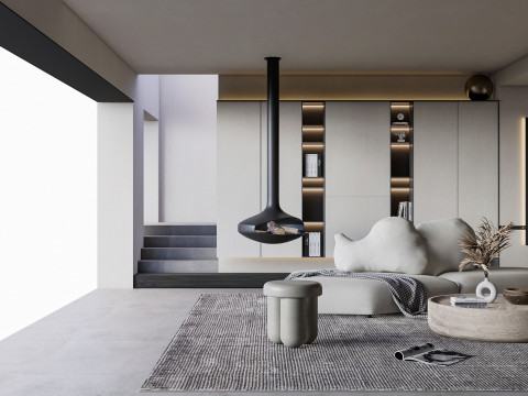 Living room interior scene 40 3D Model