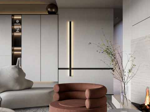 Living room interior scene 40 3D Model