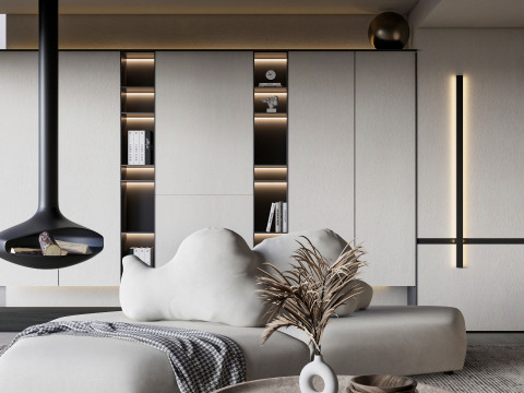 Living room interior scene 40 3D Model
