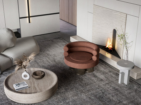 Living room interior scene 40 3D Model