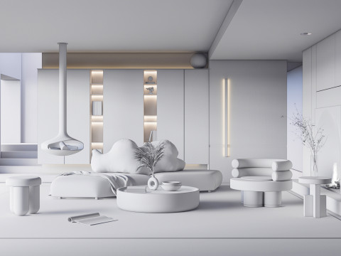 Living room interior scene 40 3D Model