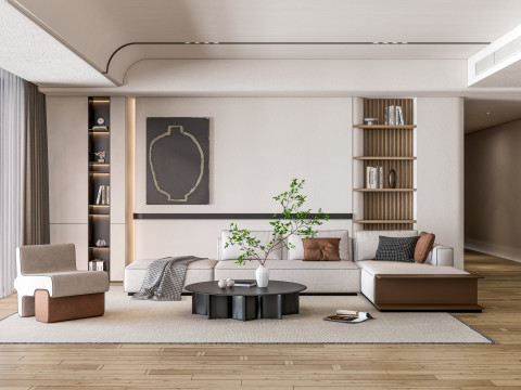 Living room interior scene 42 3D Model