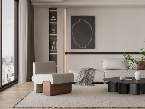 Living room interior scene 42 3D Model