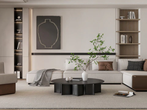 Living room interior scene 42 3D Model