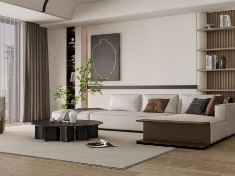 Living room interior scene 42 3D Model