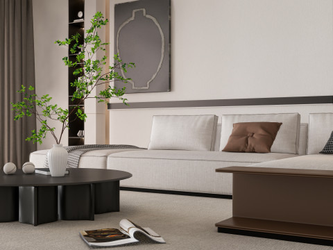 Living room interior scene 42 3D Model