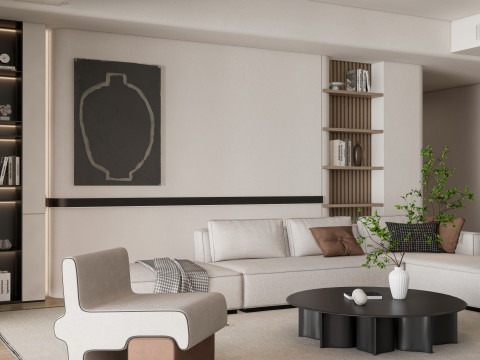 Living room interior scene 42 3D Model