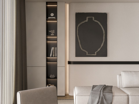 Living room interior scene 42 3D Model