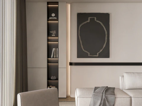 Living room interior scene 42 3D Model