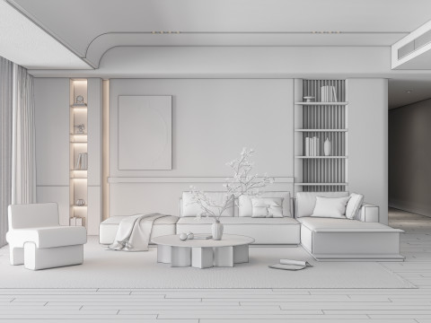 Living room interior scene 42 3D Model
