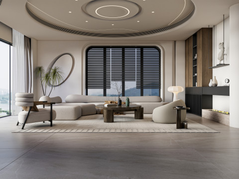 Living room interior scene 43 3D Model