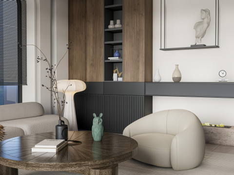 Living room interior scene 43 3D Model