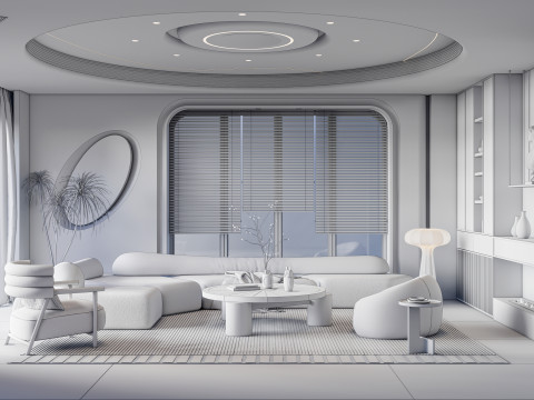 Living room interior scene 43 3D Model