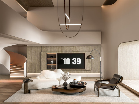 Living room interior scene 44 3D Model
