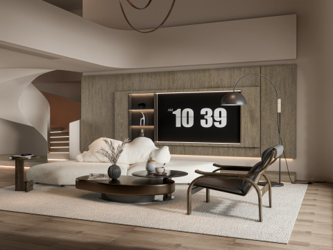 Living room interior scene 44 3D Model
