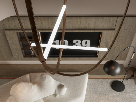 Living room interior scene 44 3D Model