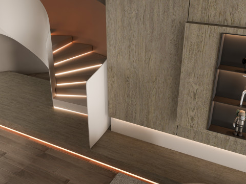 Living room interior scene 44 3D Model
