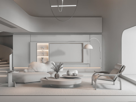 Living room interior scene 44 3D Model