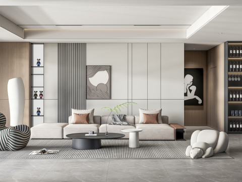 Living room interior scene 45 3D Model