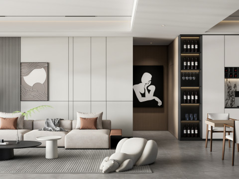 Living room interior scene 45 3D Model