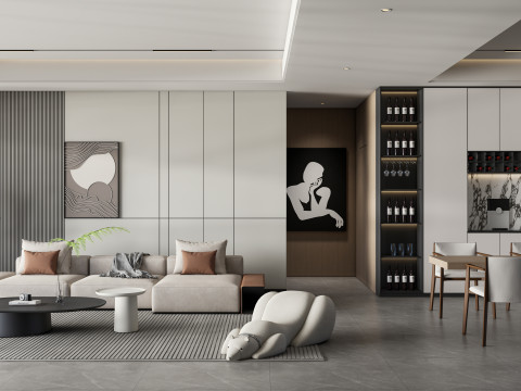 Living room interior scene 45 3D Model