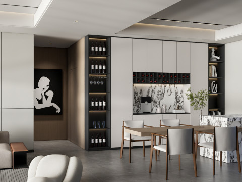 Living room interior scene 45 3D Model