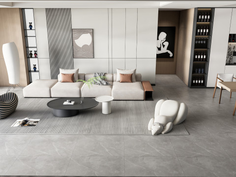Living room interior scene 45 3D Model