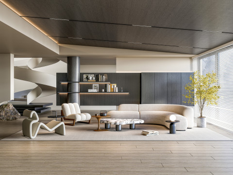 Living room interior scene 46 3Dモデル