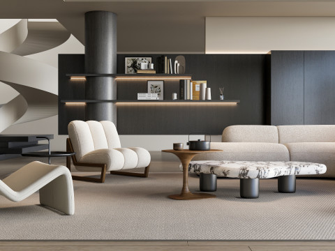 Living room interior scene 46 3D Model