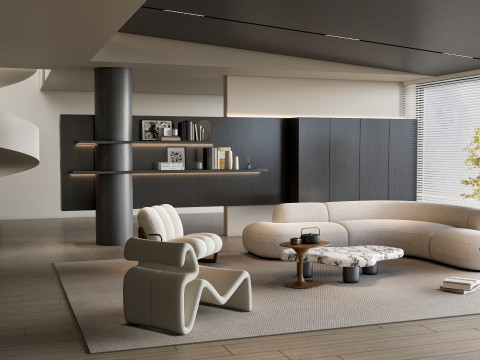 Living room interior scene 46 3D Model
