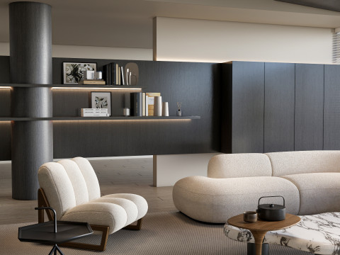Living room interior scene 46 3D Model